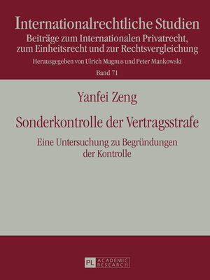 cover image of Sonderkontrolle der Vertragsstrafe